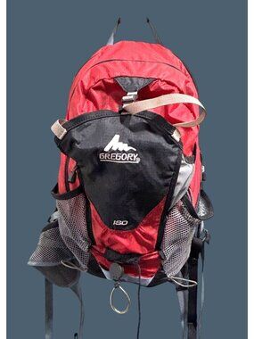 Gregory Red & Black ISO Hiking Backpack With Adjustable Straps & Mesh Pockets